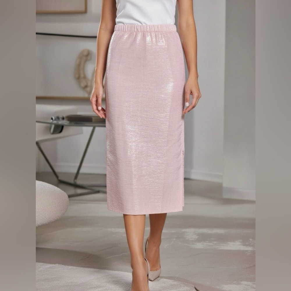 Chic Pink Vintage Midi Skirt